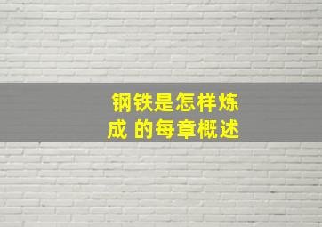 钢铁是怎样炼成 的每章概述